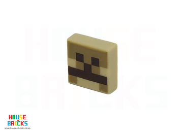 LEGO® 6468457 - 106283 - Tegel 1 x 1 met Donker Bruine Vierkanten / Gepixelde Kameel Gezichts print