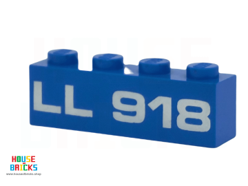 LEGO® 3010p918 - Steen 1 x 4 met Witte 'LL918' print