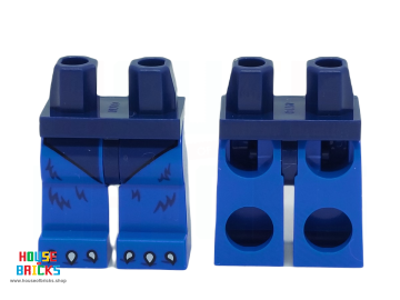 LEGO® 6443221 - 104239 - Minifiguur, Heupen en Blauwe Benen met Donkerblauw Turnpakje, Bont, Witte Klauwenprint