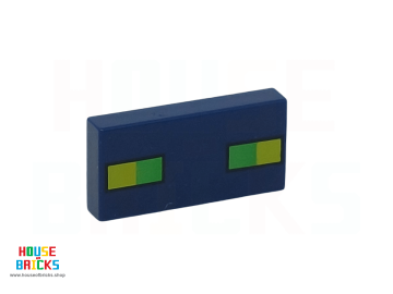 LEGO® 6468458 - 106284 - Tegel 1 x 2 met Gepixelde Limoen / Fel Groene Ogen print