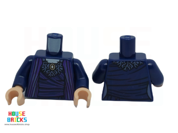 LEGO® 6446873 - 76382 - Torso, Donker Paars Gewaad, Zand blauwe Kraag, Gouden Hanger print, Donker Blauwe Armen, Lichte Nougat Handen