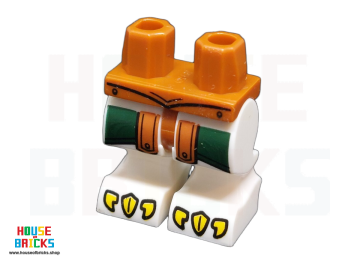 LEGO® 6483340 - 108205 - Minifiguur, Benen, Donker oranje heupen en gebogen dieren poten met donker groene en donker oranje decoratie