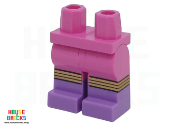 LEGO® 6482927 - 108031 - Heupen met donkerroze benen en middellavendelkleurige laarzen, patroon, gouden knieënprint
