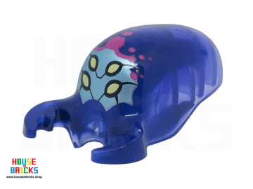 LEGO® 6519734 - 110313 - Minifiguur, Alien met uitgerekt hoofd, met donkerblauw klauwenpatroon, metaalzandgroen gezicht, 4 felgele ogen, magenta zeshoekprint