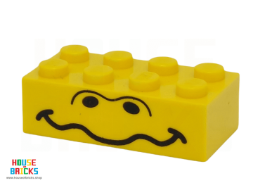 LEGO® 4110006 - 83841 - Steen 2 x 4 met Unibrow-ogen en Golvende Mond
