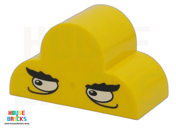 LEGO® 4143717 - 83845 - Steen, aangepast 2 x 4 x 2 zonder noppen, drievoudig gebogen bovenkant met monster ogen