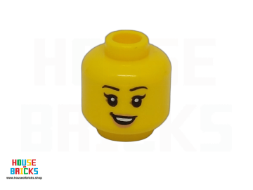 LEGO® 6270320 - 56663 - Minifiguur, Hoofd, Open Mond, Glimlach, Perzikkleurige Lippen
