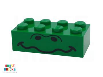 LEGO® 4144010 - 83841 - Steen 2 x 4 met Unibrow-ogen en Golvende Mond