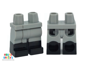 LEGO® 6464443 - 105584 - Minifiguur, Heupen met Lichtblauwgrijze Benen en Zwart Laarzenpatroon met Jasprint