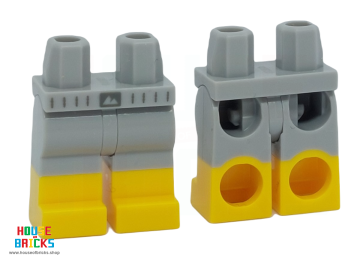 LEGO® 6464423 - 105564 - Minifiguur, Heupen met Lichtblauwgrijze Benen en Geelbruin Laarzenpatroon, Donkerblauwgrijze Riemprint