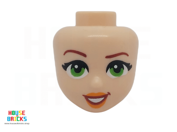 LEGO® 6416333 - 101086 - Minipop, Hoofd Donkerrode Wenkbrauwen, Felgroene Ogen