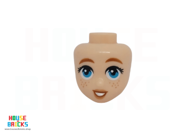 LEGO® 6465586 - 105816 - Minipop, Hoofd Nougat Wenkbrauwen, Fel Lichtblauwe Ogen, Sproeten, Open Mond (Zoya)