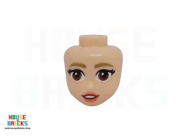 LEGO® 6510390 - 109880 - Minipop, Hoofd Donkerbruine Wenkbrauwen, Roodbruine Ogen, Koraalrode Lippen