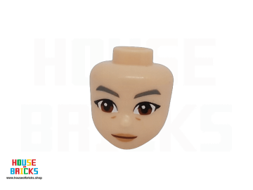 LEGO® 6510392 - 109882 - Minipop, Hoofd Donkerblauwgrijze Wenkbrauwen, Roodbruine Ogen, Perzikkleurige Lippen, Rimpels