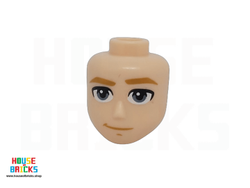 LEGO® 6510397 - 109887 - Minipop, Hoofd Man Donkerbruine Wenkbrauwen, Heldere Lichtblauwe Ogen, Dunne Glimlach