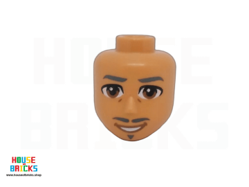 LEGO® 6510401 - 109891 - Minipop, Hoofd Man Donker Blauwgrijs Wenkbrauwen, Snorren, Sikje, Bruine Ogen