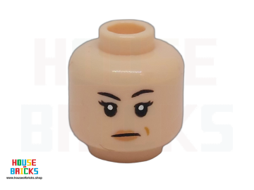 LEGO® 6541249 - 112802 - Minifiguur hoofd met zwarte wenkbrauwen, perzikkleurige lippen en een strenge blik