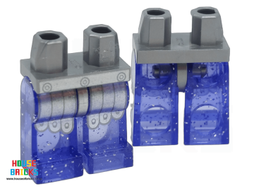 LEGO® 6469141 - 106349 - Heupen en glitterende doorschijnende benen met zilveren Pteruges-print