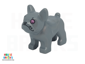 LEGO® 6482941 - 108039 - Dier, Hond, Franse bulldog, chagrijnig gezicht met robotplating, roze ogen