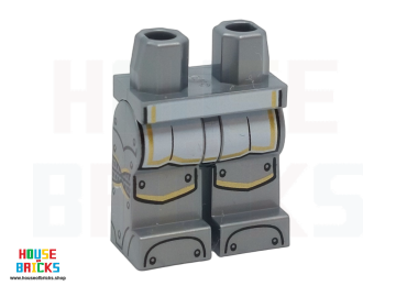 LEGO® Mat Zilver - 6483294 - 108166 - Minifiguur, Heupen en zilveren benen met witte tabberd, gouden bies, pantserprint