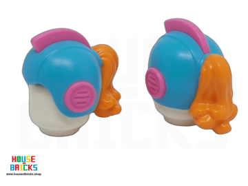 LEGO® 6471297 - 106611 - Helm, Retro Space met donkerroze vinnen, oranje lang haarpatroon