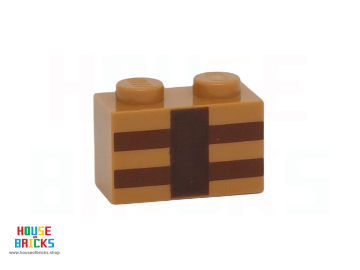 LEGO® 6097024 - 19178 - Steen 1 x 2 met Rood-bruine en Donkerbruine Lijnen