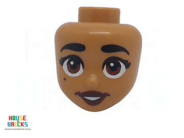 LEGO® 6416338 - 101091 - Minipop, Hoofd met Roodbruine Wenkbrauwen, Ogen, Dunne Gesloten Mond