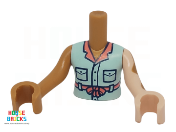 LEGO® 6470980 - 73141 - Minipop, Torso, Jordin, Meisje met Lichte Nougat Linkerarm en Hand, Nougat Rechterarm en Hand met Lichte Nougat Vitiligo-patches