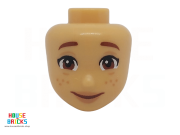 LEGO® 6416344 - 101096 - Minipop, Hoofd met Roodbruine Wenkbrauwen, Ogen, Dunne Gesloten Mond