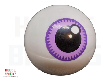 LEGO® 6483304 - 108176 - Technic Kogelgewricht met Oog met Zwarte Pupil en Medium Lavendel Iris met Donkerpaars Rand