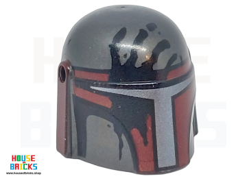 LEGO® 6581394 - 115353 - Mandalorian helm met gaten, zwarte, donkerrode markeringen en krassen