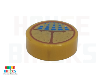 LEGO® 6441198 - 104133 - Tegel 1 x 1 Rond met Gouden Scarabee van Ammit met Blauw Stippen Patroon