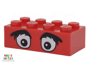 LEGO® 3001p09 - Steen 2 x 4 met print van Ogen en Borstelige Wenkbrauwen