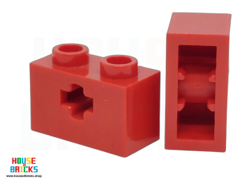 LEGO® Rood - 4513987 - 32064 - 32064c - 31493 - Technic - Steen 1 x 2 met ('+' Asgat en Binnenkant Randen)