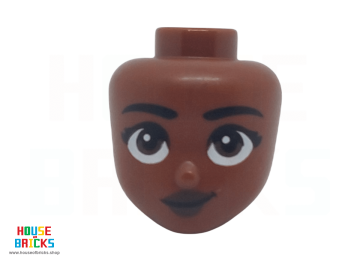 LEGO® 6416349 - 101100 - Minipop, Hoofd met Zwarte Wenkbrauwen, Donkerbruine Ogen, Zwarte Lippen