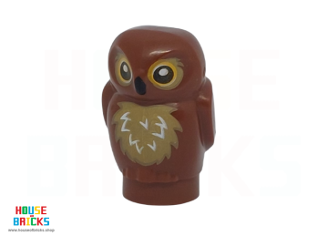 LEGO® 6441180 - 104115 - Uil, Klein met Zwarte Snavel, Fel Lichtoranje Ogen en Donkerbruin Veren Patroon