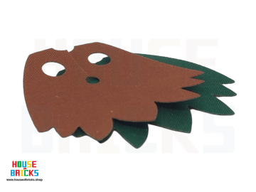 LEGO® 6501666 - 103436pr0001 - Minifiguur, Cape, 7 punten, gevederd, 2 gaten met donkergroene / roodbruine zijkanten