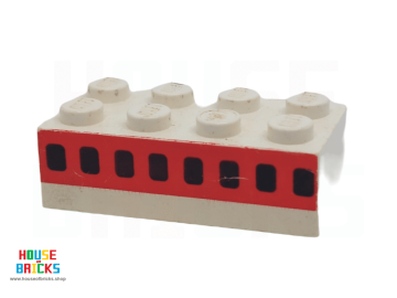 LEGO® 3001apr0005 - Steen 2 x 4 met Dikke Rode Streep met 8 Vliegtuig Ramen