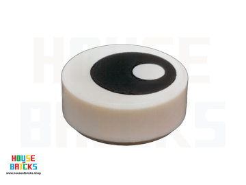 LEGO® 6284599 - 13360 - Tegel, Rond 1 x 1 met Zwart Oog en Pupil