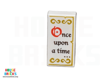 LEGO® 6157985 - 27356 - Tegel 1 x 2 met 'Once Upon a Time...' en Gouden Rolwerk