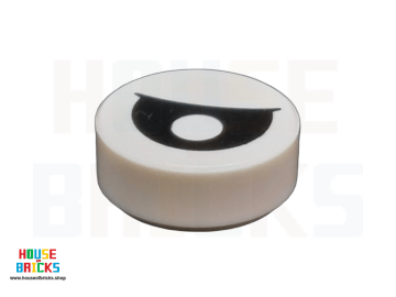 LEGO® 6329607 - 73809 - Tegel, Rond 1 x 1 met Zwart Oog met (Gecentreerde) Pupil Half Gesloten