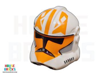 LEGO® 6581400 - 104322 - Klone Trooper helm (Fase 2) gesloten voorkant, gaten voor vizier met oranje markeringen (332nd)