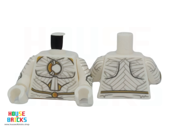 LEGO® 6446572 - 76382 - Torso, Licht Blauwachtig Grijs Omhulsel, Gouden Embleem, Riemprint, Witte Armen en Handen