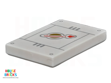 LEGO® 6469159 - 106366 - Tegel 2 x 3 met Classic Space Logo, Zilver Lijnen