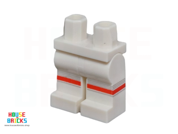 LEGO® 6469189 - 106396 - Minifiguur, Heupen en Benen met Rode Knieën, Zilveren Strepen