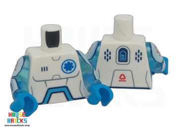 LEGO® 6484015 - 90811 - Minifiguur, Torso, donkerblauwe ster van het leven, Droid-panelen, batterij op de achterkant, doorschijnende lichtblauwe armen, donkerblauwe handen
