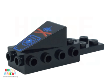 LEGO® 2336pr0005 - 2336 - Steen Speciaal, Cockpit Ruimteneus met Aquazone Aquashark Blue Shark met rode X-print