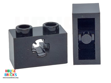 LEGO® 32064a, 32064b - Technic, Steen 1 x 2 met ('+' & 'x' Asgat) Type 1 & 2 mal