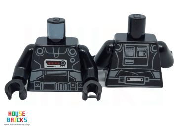 LEGO® 6359785 - 76382 - Minifiguur, Torso Armor, Dark Trooper, Bedieningspaneel met Donkerrode Knoppen Patroon, Zwarte Armen en Handen