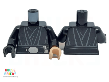 LEGO® 6394007 - 76382 - Minifiguur, Torso, Luke Skywalker Mantel, Zilveren Riemafdruk, Zwarte Armen, linker Hand Licht Nougat, Rechter Hand Zwart